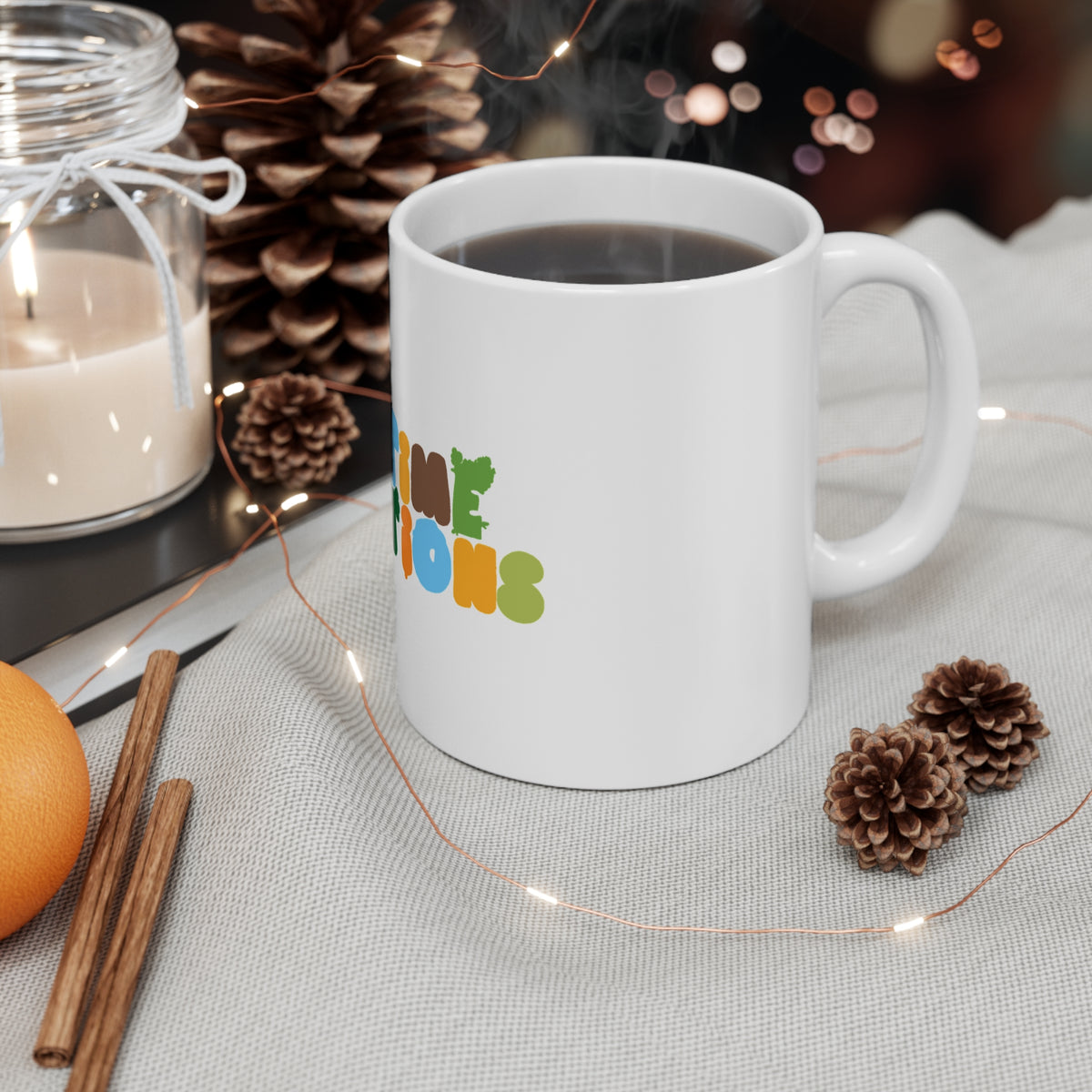 Bedtime Creations Mug — Rainbow Logo