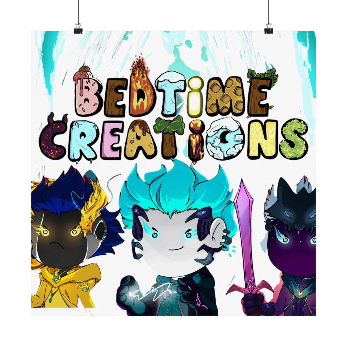 Bedtime Creations Poster — Chibi Fantasy Friends