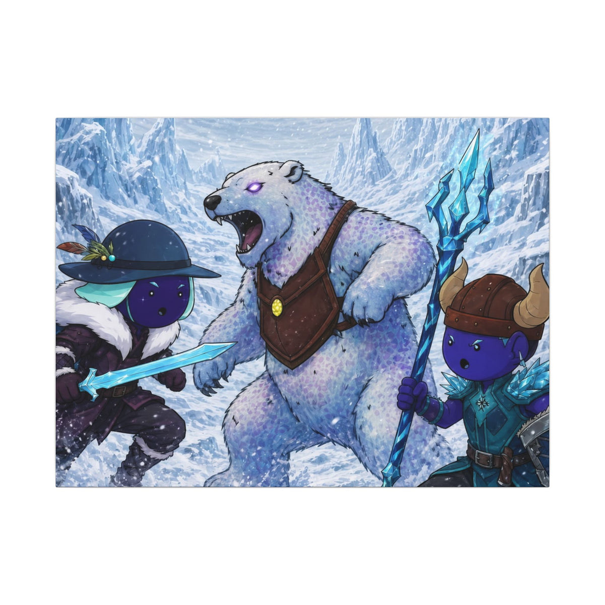Bedtime Creations Canvas Wall Art — Frostmen vs. Polar Bear