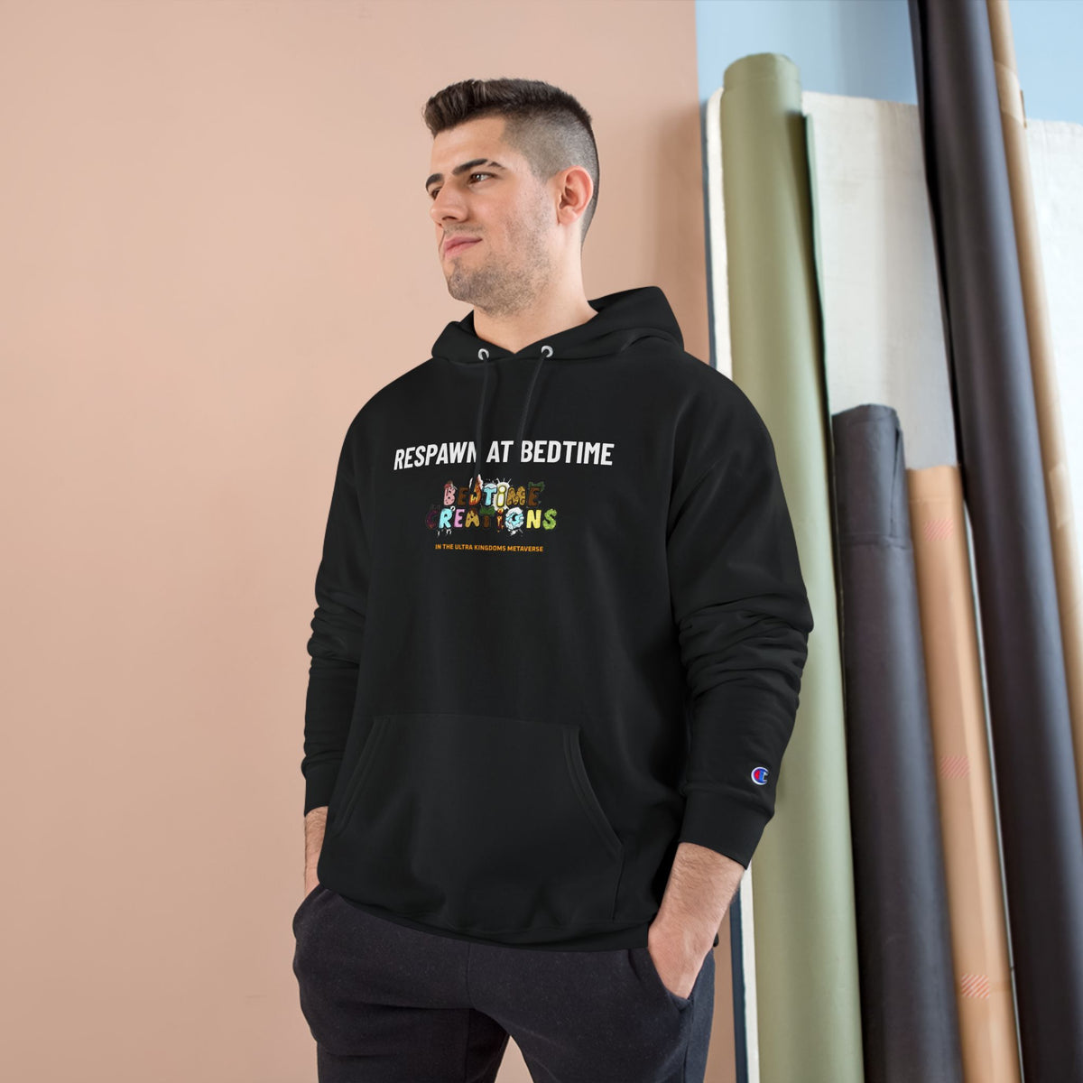 Bedtime Creations x Ultra Kingdoms Respawn at Bedtime Hoodie — Champion Hoodie