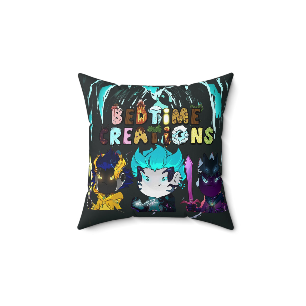 Bedtime Creations Throw Pillow — Chibi Fantasy Friends