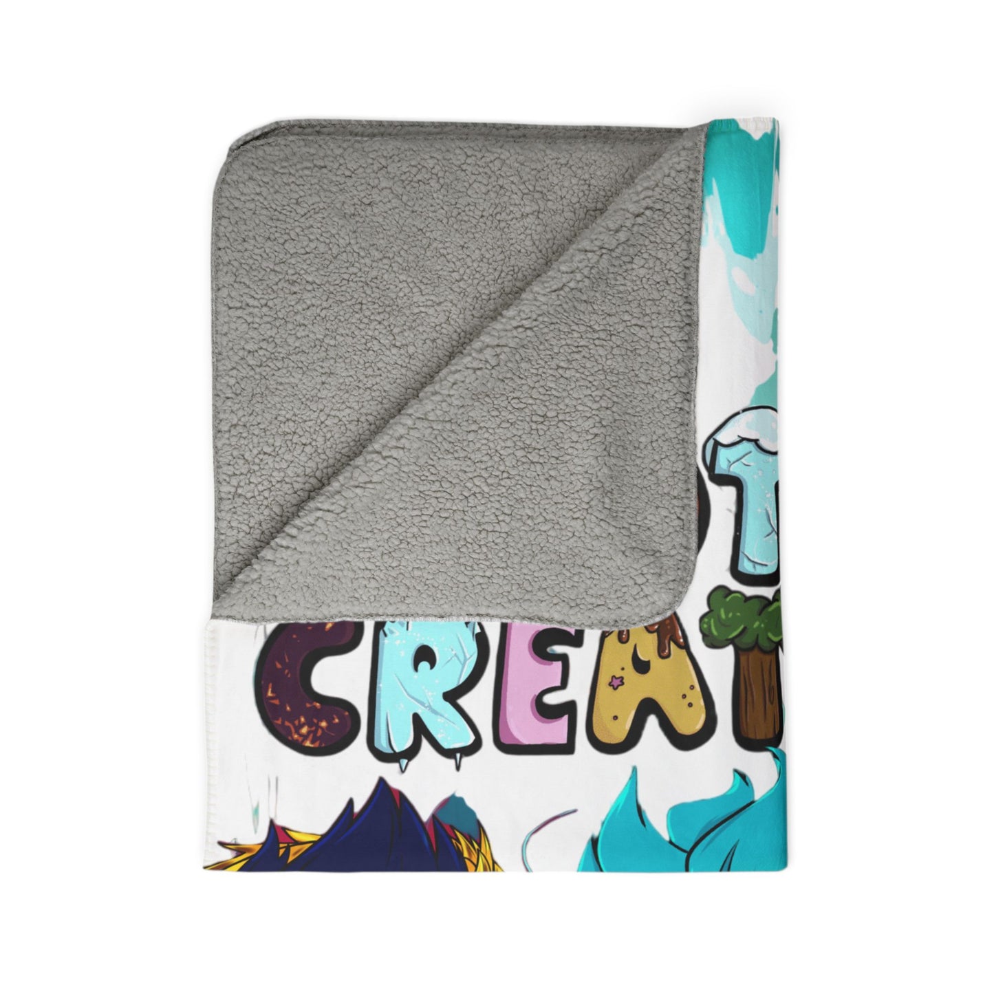 Bedtime Creations Sherpa Blanket — Cute Chibi Fantasy Characters