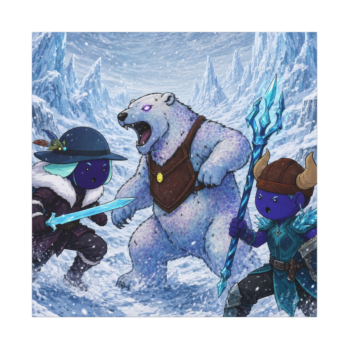 Bedtime Creations Canvas Wall Art — Frostmen vs. Polar Bear