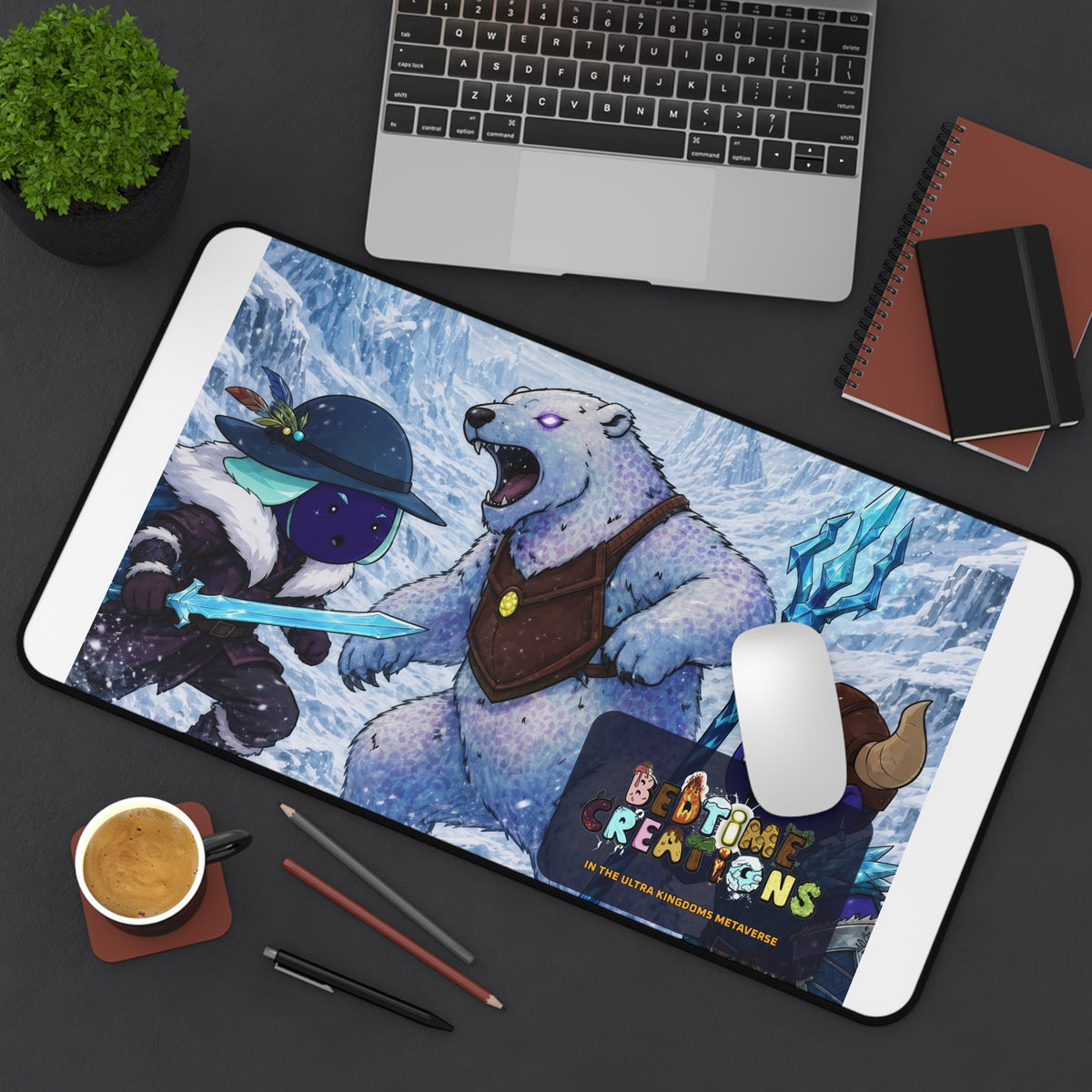 Bedtime Creations x Ultra Kingdoms Gaming Desk Mat — Frostmen Battle
