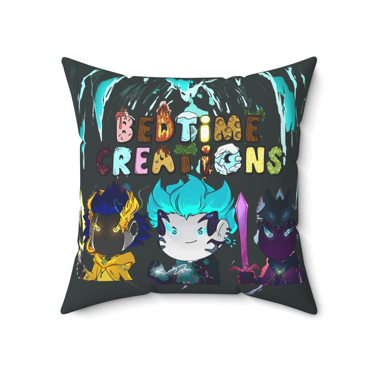Bedtime Creations Throw Pillow — Chibi Fantasy Friends
