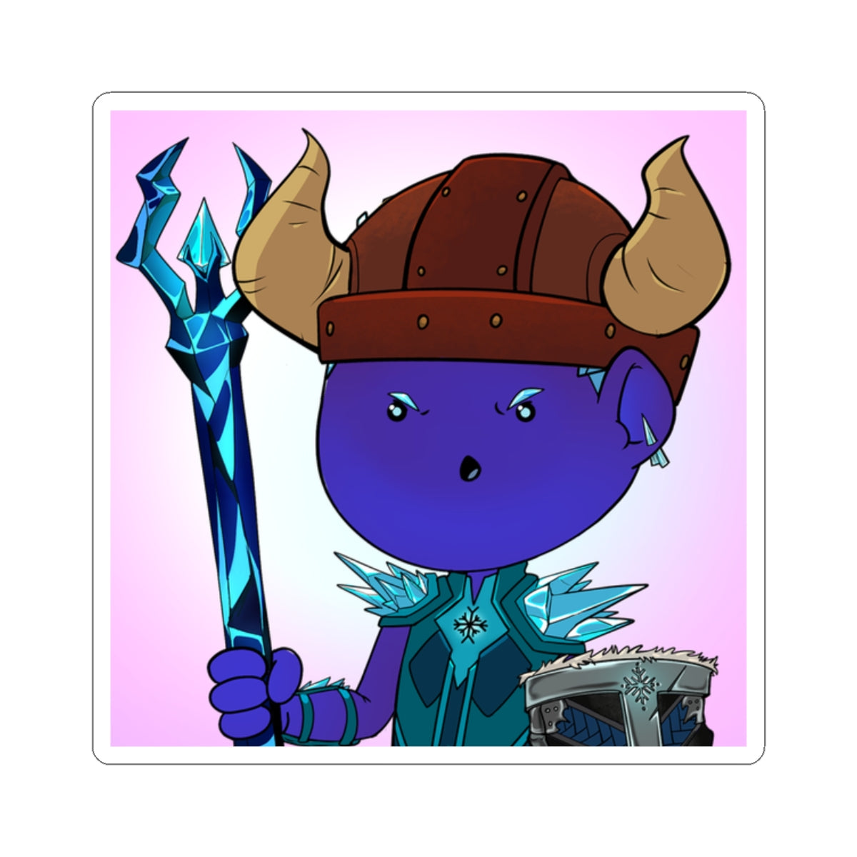 Bedtime Creations Kiss-Cut Sticker — Frostman Trident Warrior