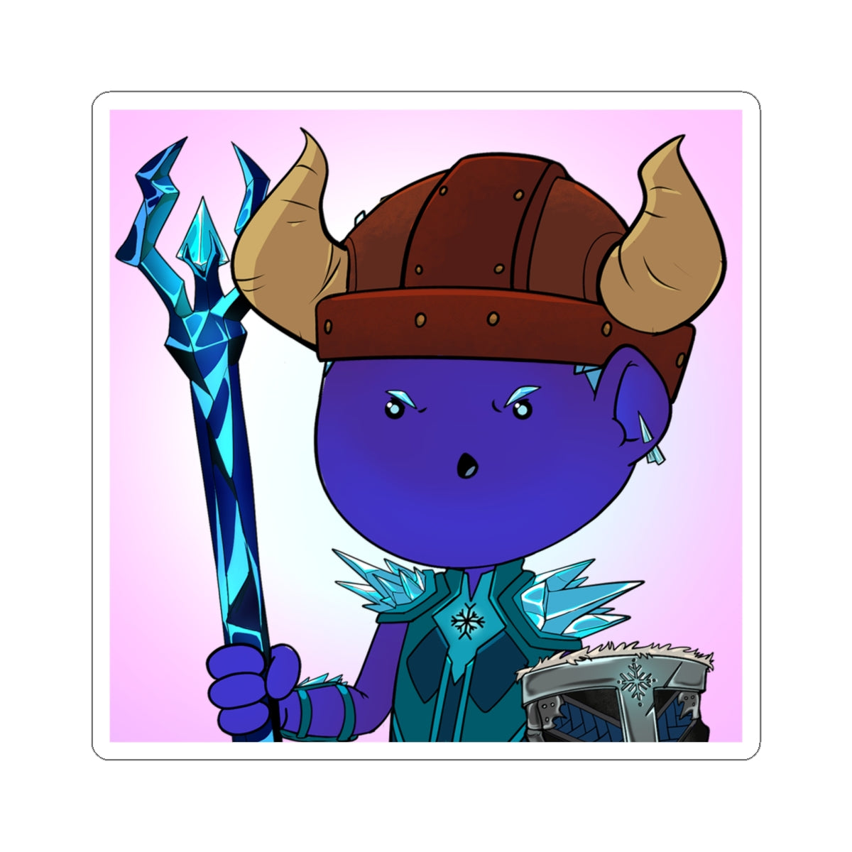 Bedtime Creations Kiss-Cut Sticker — Frostman Trident Warrior