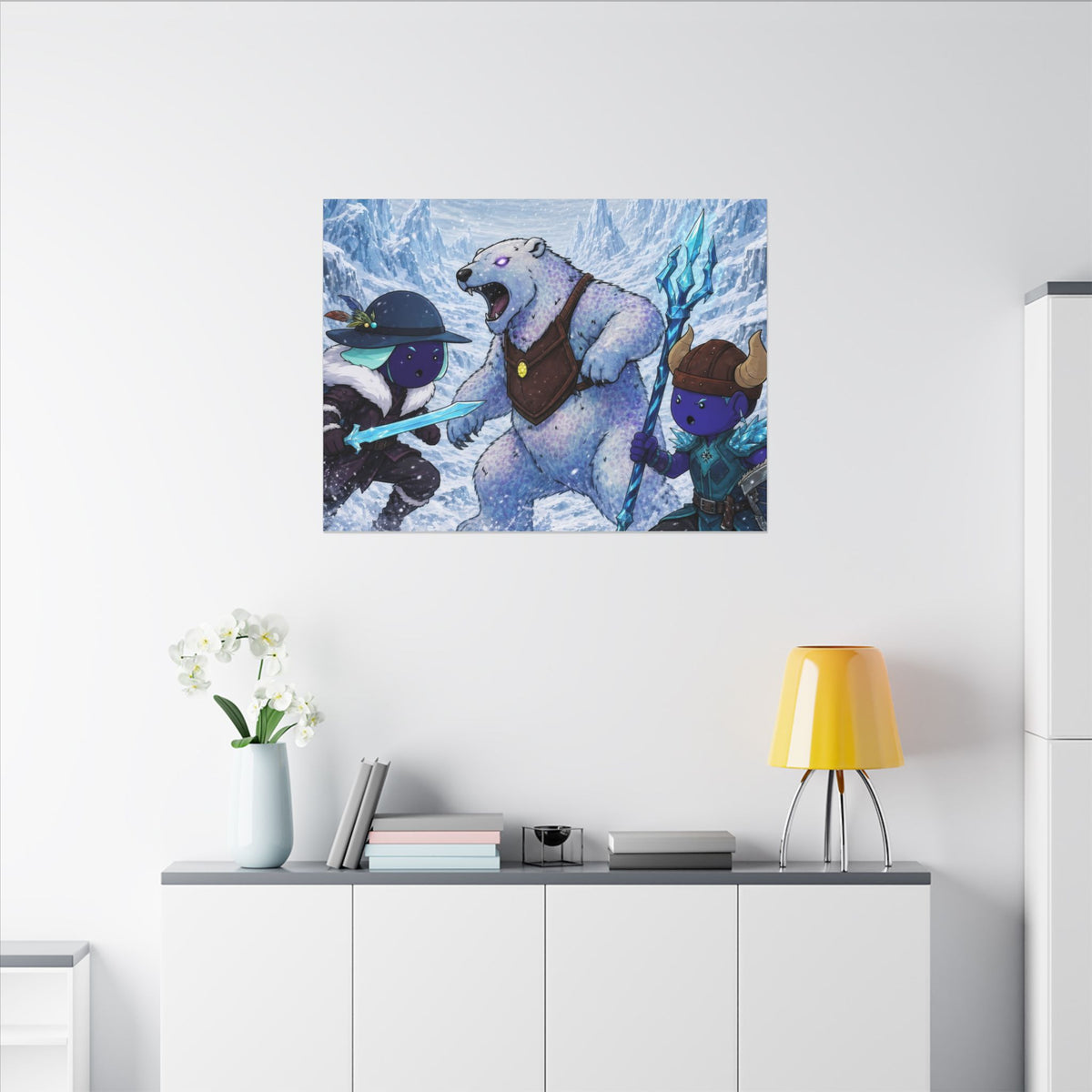 Bedtime Creations Canvas Wall Art — Frostmen vs. Polar Bear