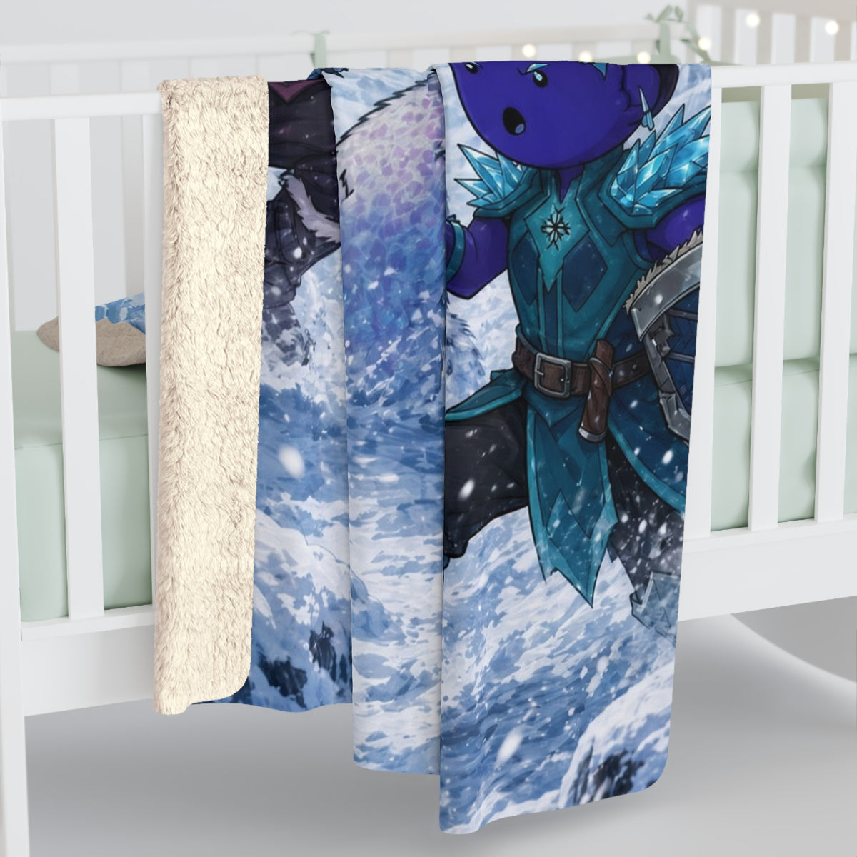 Bedtime Creations Sherpa Fleece Blanket — Frostmen vs. Polar Bear