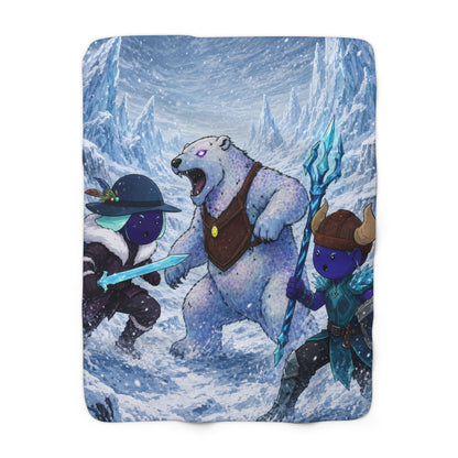 Bedtime Creations Sherpa Fleece Blanket — Frostmen vs. Polar Bear