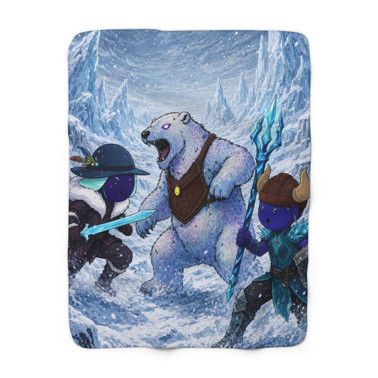 Bedtime Creations Sherpa Fleece Blanket — Frostmen vs. Polar Bear