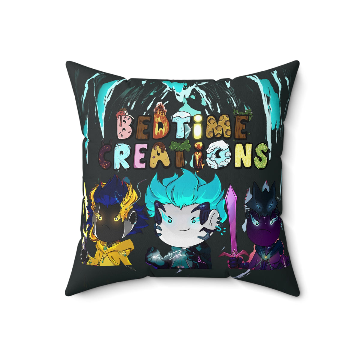 Bedtime Creations Throw Pillow — Chibi Fantasy Friends
