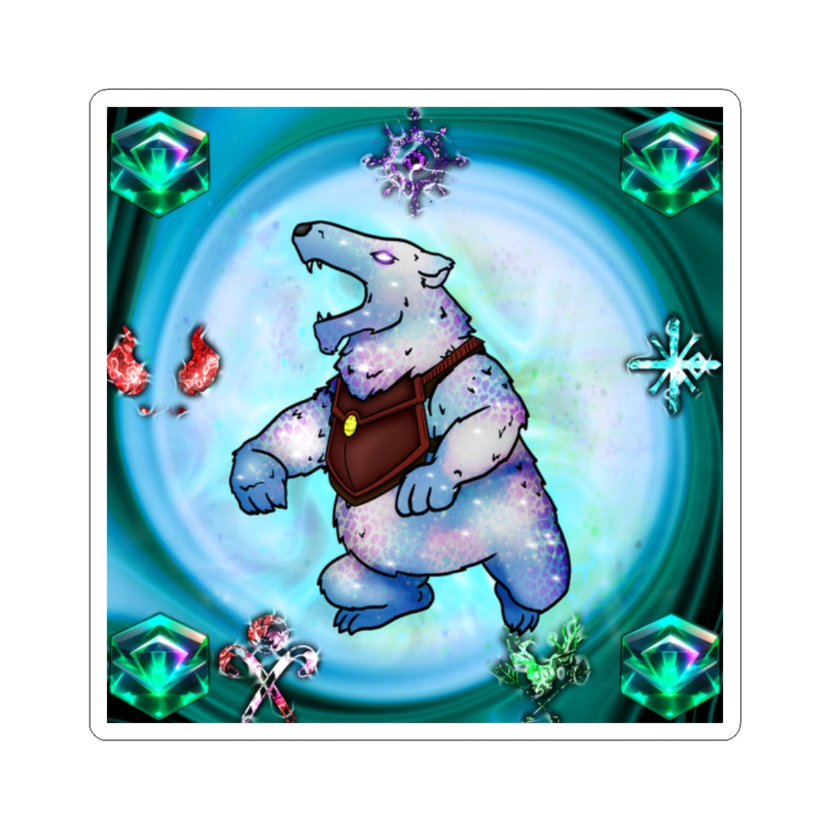 Bedtime Creations Kiss-Cut Sticker — Crystal Polar Bear