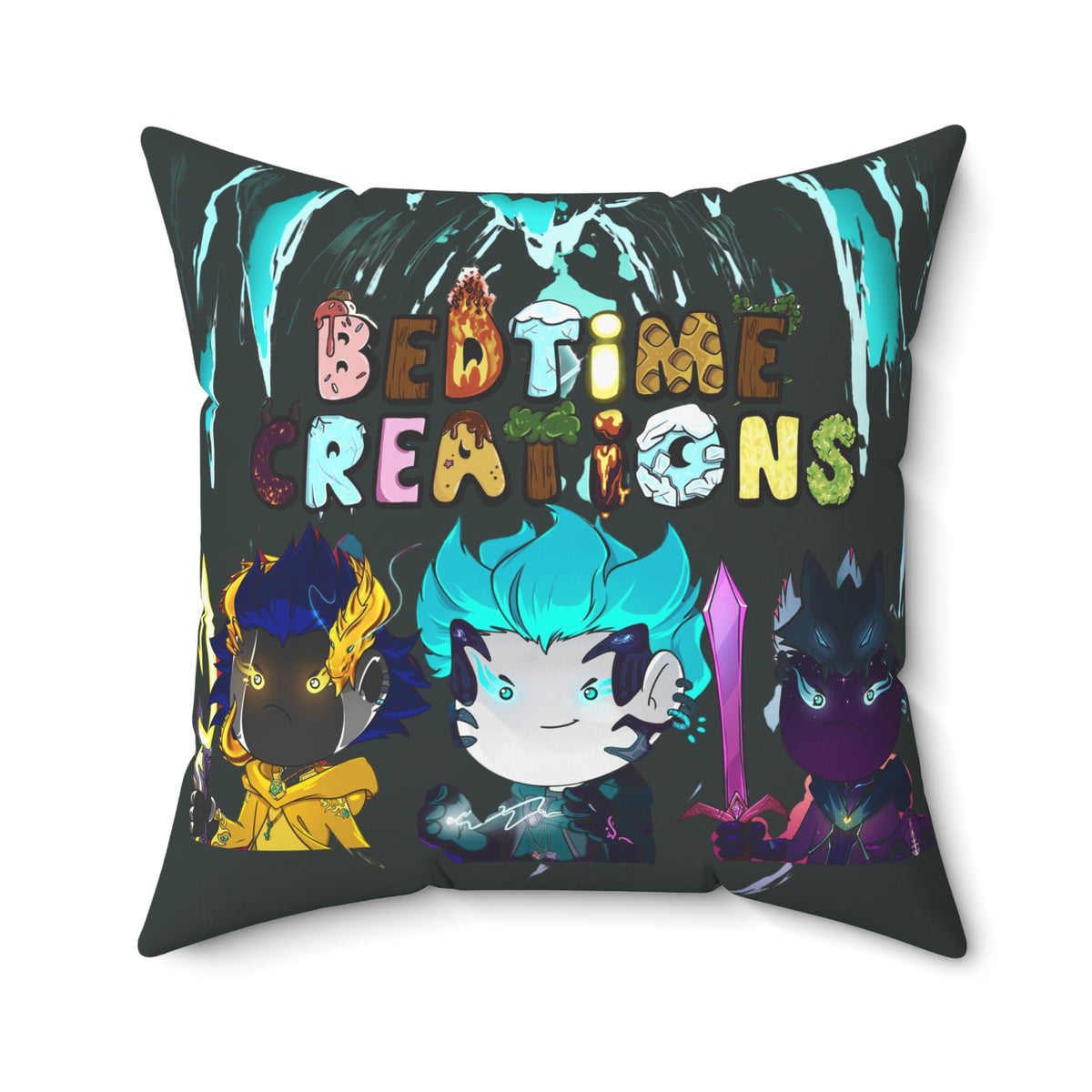 Bedtime Creations Throw Pillow — Chibi Fantasy Friends