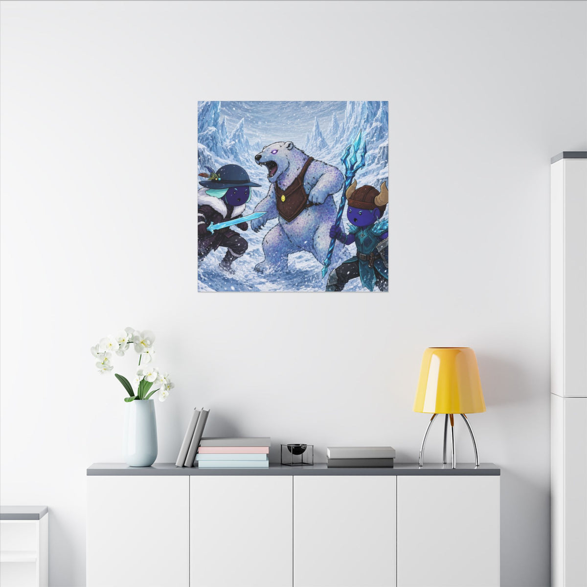 Bedtime Creations Canvas Wall Art — Frostmen vs. Polar Bear