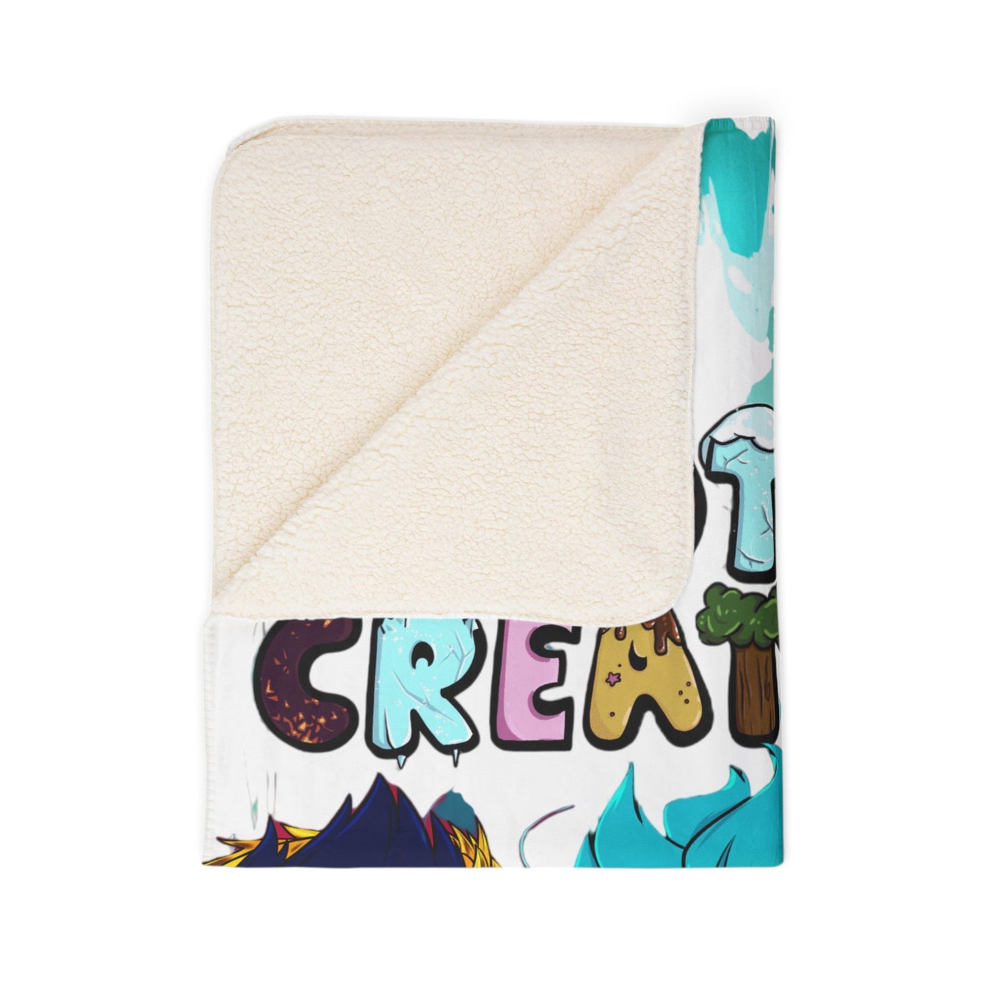 Bedtime Creations Sherpa Blanket — Cute Chibi Fantasy Characters