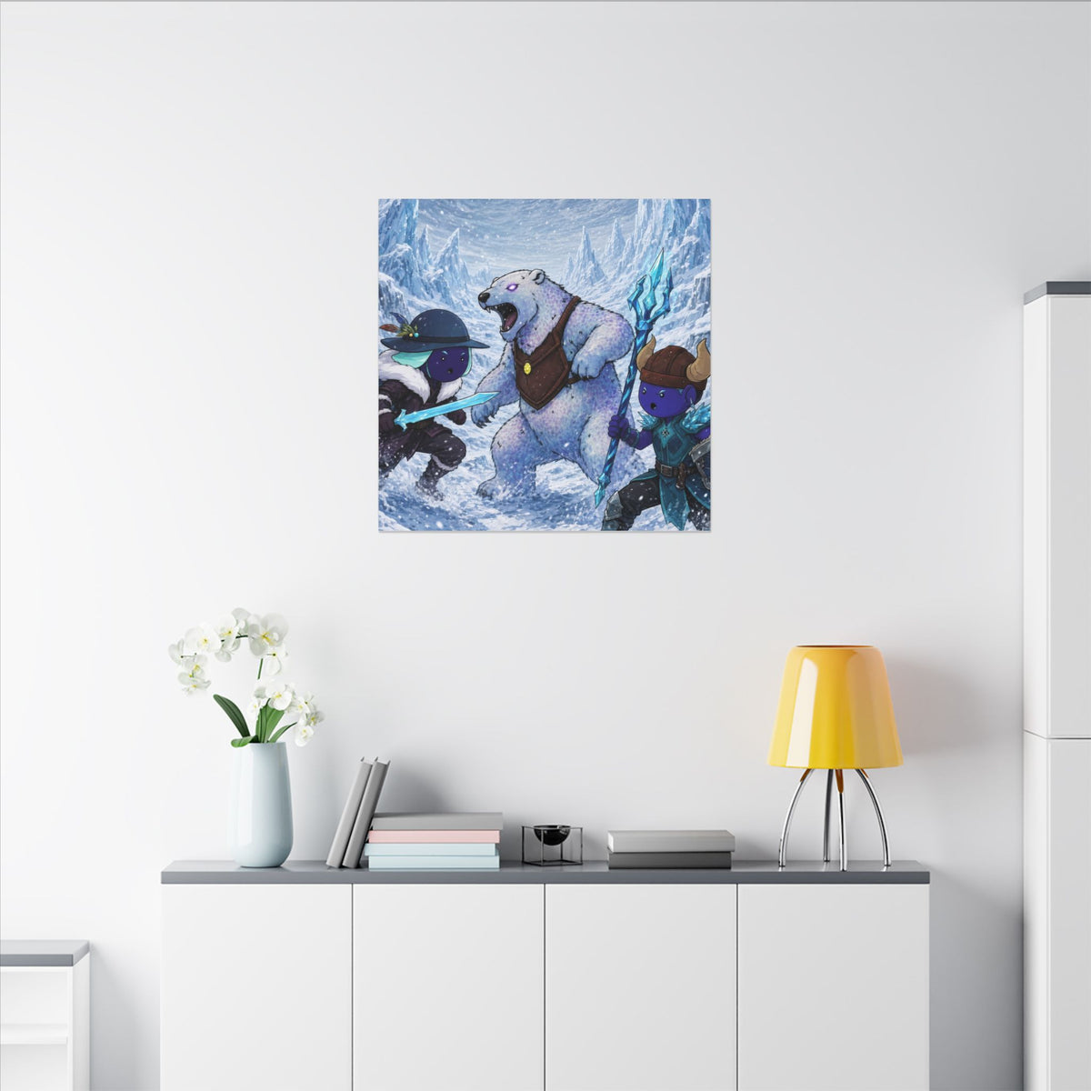 Bedtime Creations Canvas Wall Art — Frostmen vs. Polar Bear