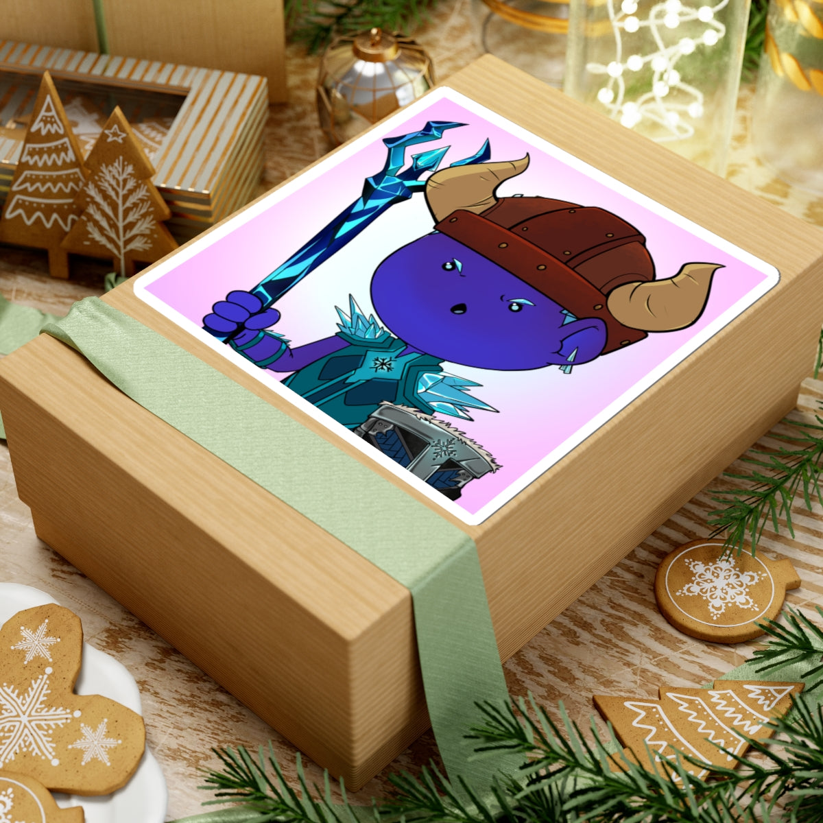 Bedtime Creations Kiss-Cut Sticker — Frostman Trident Warrior