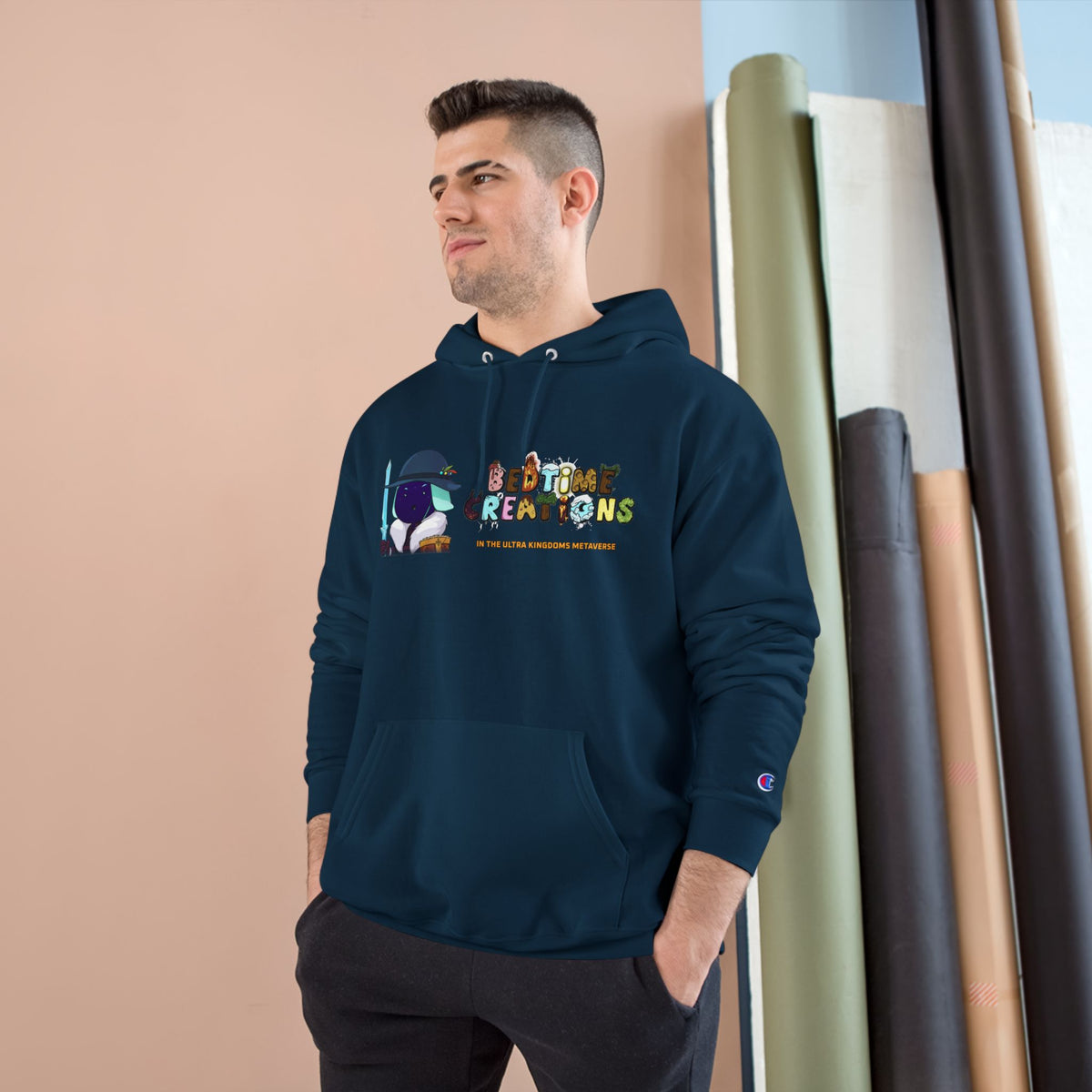 Bedtime Creations x Ultra Kingdoms Hoodie — Frostman Ice Swordsman — Champion Hoodie