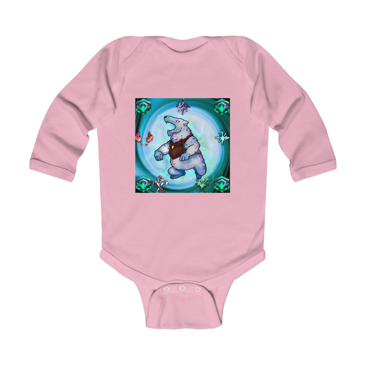 Bedtime Creations Infant Long Sleeve Bodysuit — Crystal Polar Bear