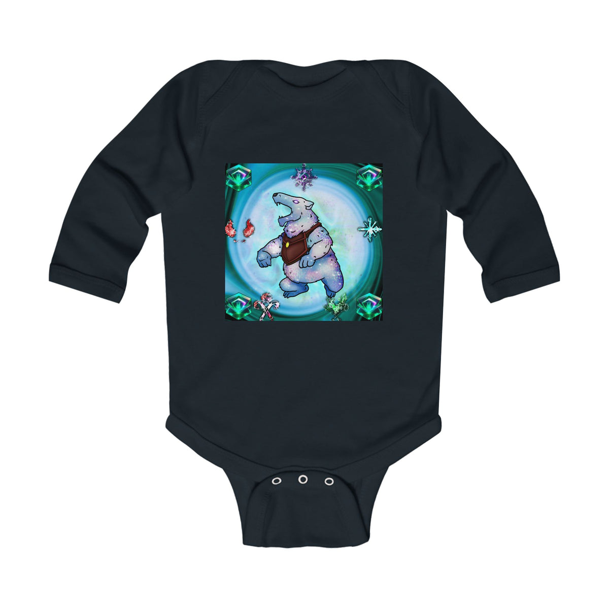 Bedtime Creations Infant Long Sleeve Bodysuit — Crystal Polar Bear