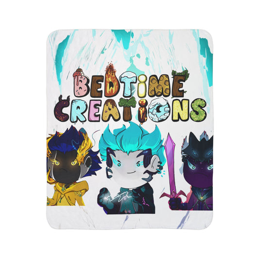 Bedtime Creations Sherpa Blanket — Cute Chibi Fantasy Characters