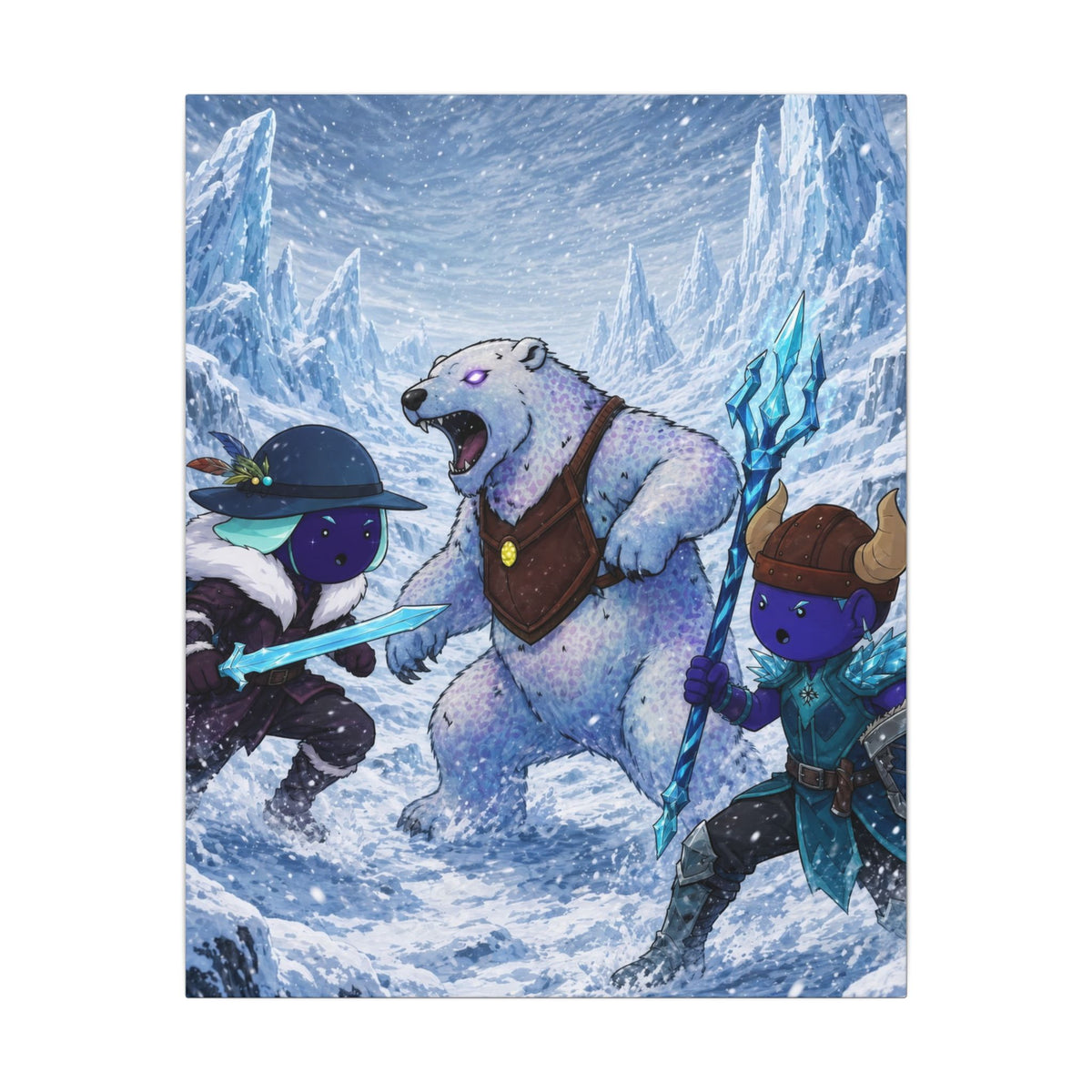 Bedtime Creations Canvas Wall Art — Frostmen vs. Polar Bear