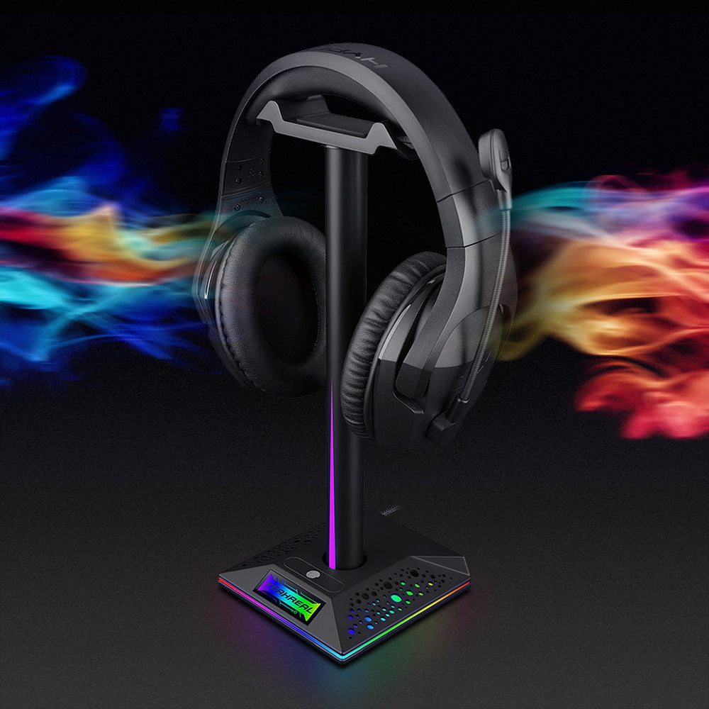 RGB Gaming Headset Stand with Dual USB